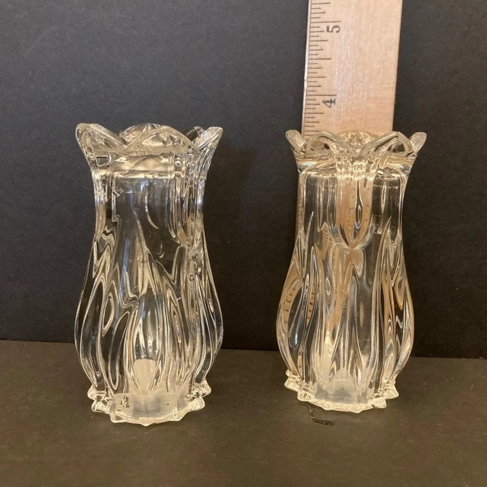 Gorham Vtg Tulip Crystal Salt & Pepper Shakers‎ 3.5